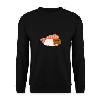 Meerschweinchen ebi sushi nigiri Garnele Shrimp - Unisex Pullover - Schwarz - Vorne - Alina (178cm) & Michal (187cm)