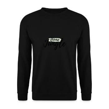 Home Jungle Schriftzug - Unisex Pullover - Schwarz - Vorne - Alina (178cm) & Michal (187cm)