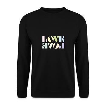 LOVE - Unisex Pullover - Schwarz - Vorne - Alina (178cm) & Michal (187cm)
