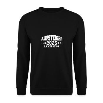 Aufsteiger 2024 Landesliga Aufstieg Fußball - Unisex Pullover - Schwarz - Vorne - Alina (178cm) & Michal (187cm)