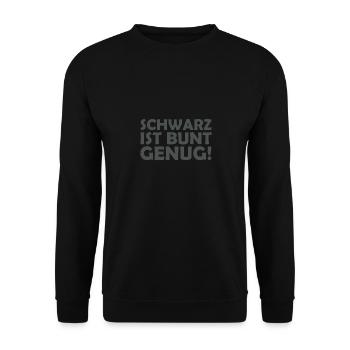 schwarz ist bunt genug - Unisex Pullover - Schwarz - Vorne - Alina (178cm) & Michal (187cm)