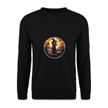Halloween Hexe - Unisex Pullover - Schwarz - Vorne - Alina (178cm) & Michal (187cm)