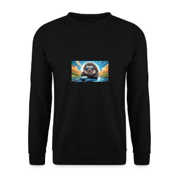 Lunettes de soleil Porc-épic amicales - Sweat-shirt Unisexe - noir - Devant - Alina (178cm) & Michal (187cm)