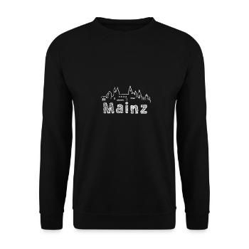 mainz,skyline,schrift, weiss, sketch - Unisex Pullover - Schwarz - Vorne - Alina (178cm) & Michal (187cm)