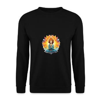 Safe Place Meditation - Unisex Sweatshirt - black - Front - Alina (178cm) & Michal (187cm)