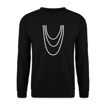 Pearl chain - Unisex Sweatshirt - black - Front - Alina (178cm) & Michal (187cm)