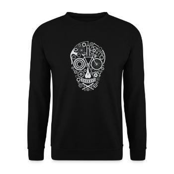 Bicycle Skull light grey - Unisex Pullover - Schwarz - Vorne - Alina (178cm) & Michal (187cm)