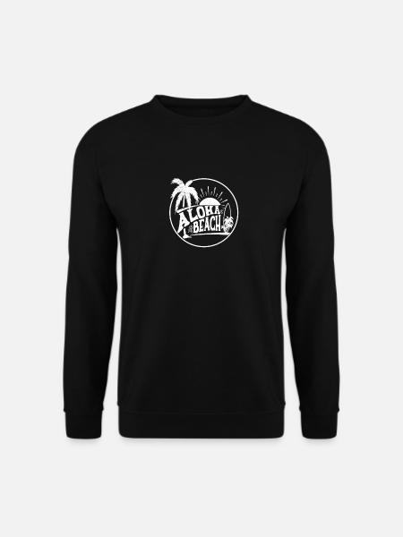 Aloha Beach Badge Palmen Sonnenuntergang - Unisex Pullover - Schwarz