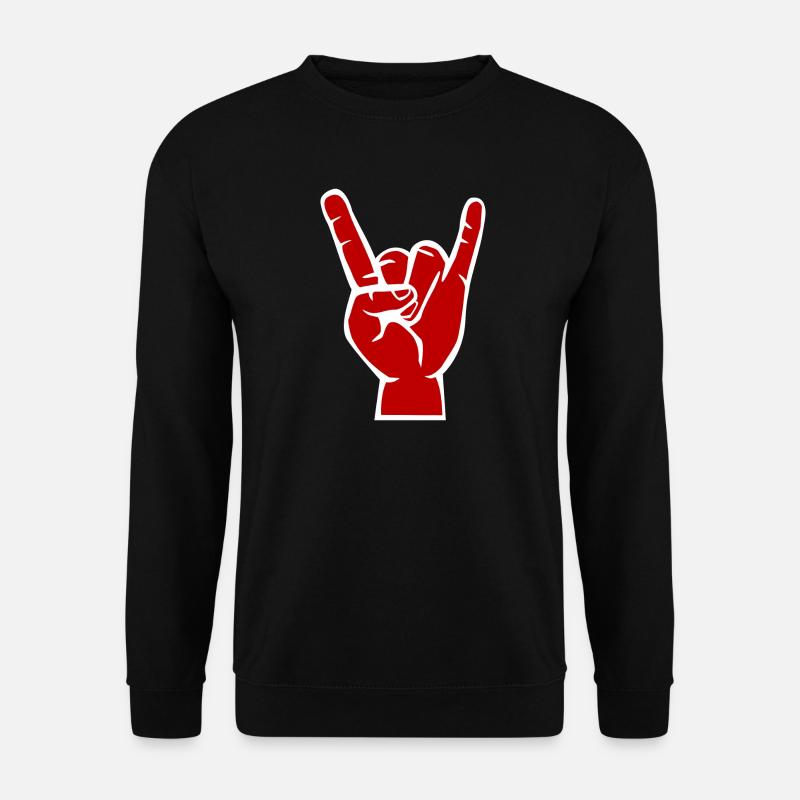 Teufels -Hand, Devil Rock cool metal Symbol - Unisex Pullover - Schwarz