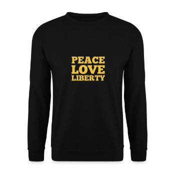 Peace Love Liberty - Unisex Sweatshirt - black - Front - Alina (178cm) & Michal (187cm)