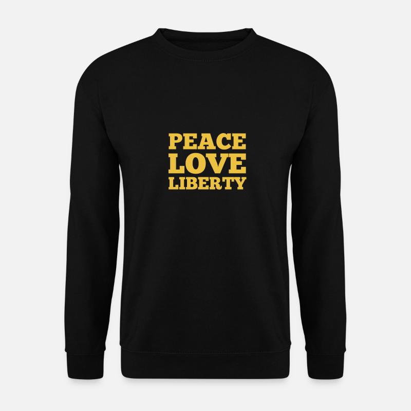 Frieden, Liebe, Freiheit - Unisex Pullover - Schwarz