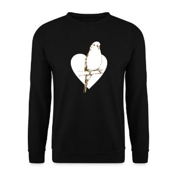 Pinson doux sur cœur - Sweat-shirt Unisexe - noir - Devant - Alina (178cm) & Michal (187cm)