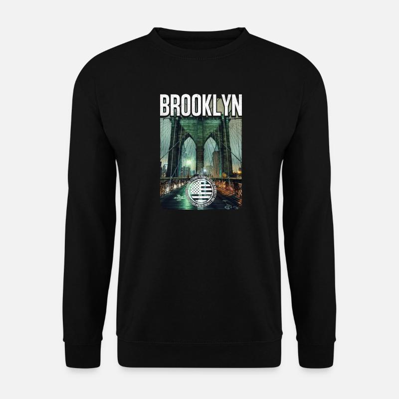 Brooklyn Bridge Night Glow - Unisex Sweatshirt - black