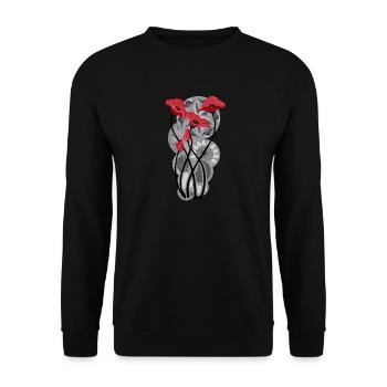 Butterfly Poppy Tattoo - Unisex Sweatshirt - black - Front - Alina (178cm) & Michal (187cm)