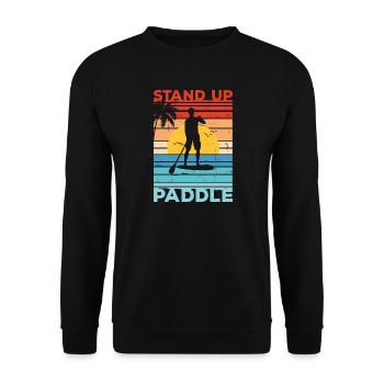 Stand Up Paddle SUP Sonnenliegen Cadeau Paddle - Unisex Pullover - Schwarz - Vorne - Alina (178cm) & Michal (187cm)