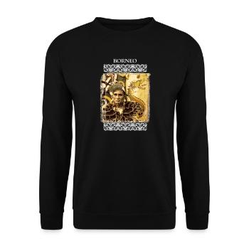 East Kalimantan Dayak, Borneo, Indonesia - Unisex Sweatshirt - black - Front - Alina (178cm) & Michal (187cm)