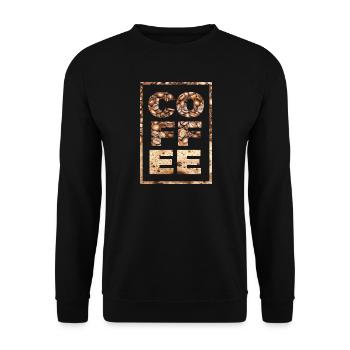 Kaffee Spruch Kaffeetrinker Kaffeebohnen Koffein - Unisex Pullover - Schwarz - Vorne - Alina (178cm) & Michal (187cm)