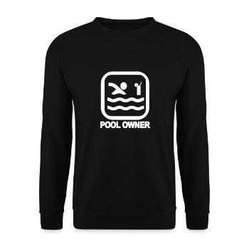 Pool Owner - T-Shirt Design in Weiß - Unisex Pullover - Schwarz - Vorne - Alina (178cm) & Michal (187cm)