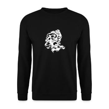 Visage blanc - Sweat-shirt Unisexe - noir - Devant - Alina (178cm) & Michal (187cm)