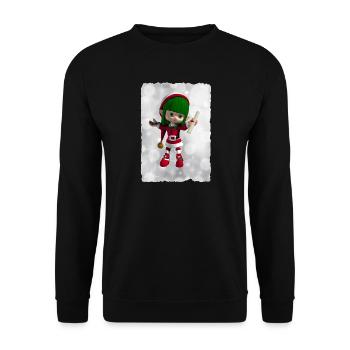 Grüner Elf - Unisex Pullover - Schwarz - Vorne - Alina (178cm) & Michal (187cm)