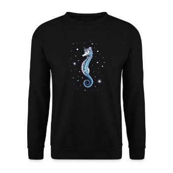 Seahorse cute motif - Unisex Sweatshirt - black - Front - Alina (178cm) & Michal (187cm)