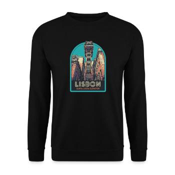 Lisbonne, belle ville Portugal ascenceur Sta Justa - Sweat-shirt Unisexe - noir - Devant - Alina (178cm) & Michal (187cm)