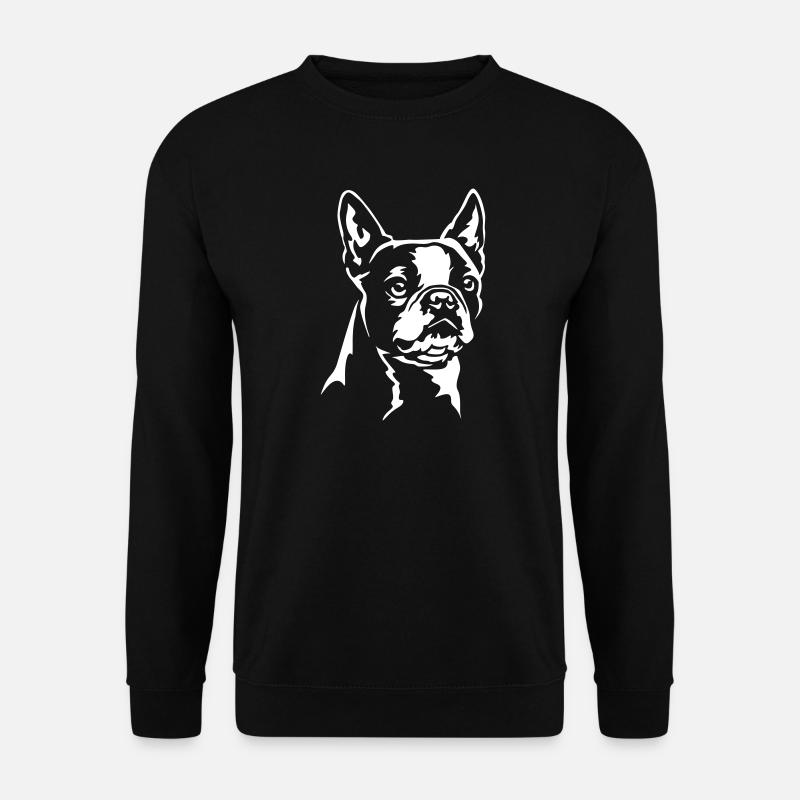 Boston Terrier Kopf "Black Edition" - Unisex Pullover - Schwarz