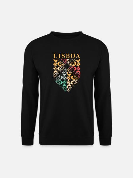 lisboa Lissabon Wappen Muster Kacheln Logo icon - Unisex Pullover - Schwarz