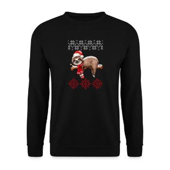 Ugly Christmas Sloth - Unisex Sweatshirt - black - Front - Alina (178cm) & Michal (187cm)