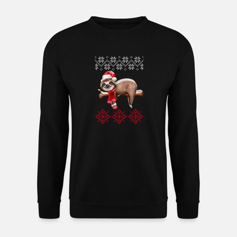 Ugly Christmas Faultier - Unisex Pullover - Schwarz