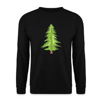 Christmas Tree Christmas Forest Tree Trees - Unisex Sweatshirt - black - Front - Alina (178cm) & Michal (187cm)