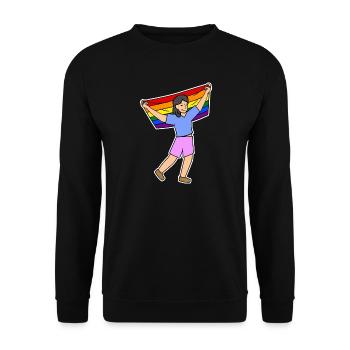 Parade Rechte Homosexueller Regenbogenfahne Lgbt - Unisex Pullover - Schwarz - Vorne - Alina (178cm) & Michal (187cm)