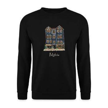 Idstein, Schiefes Haus, Taunus Hessen, Deutschland - Unisex Pullover - Schwarz - Vorne - Alina (178cm) & Michal (187cm)