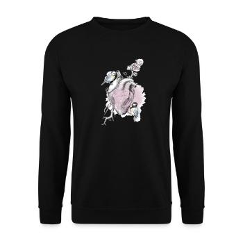 and heart - Unisex Sweatshirt - black - Front - Alina (178cm) & Michal (187cm)