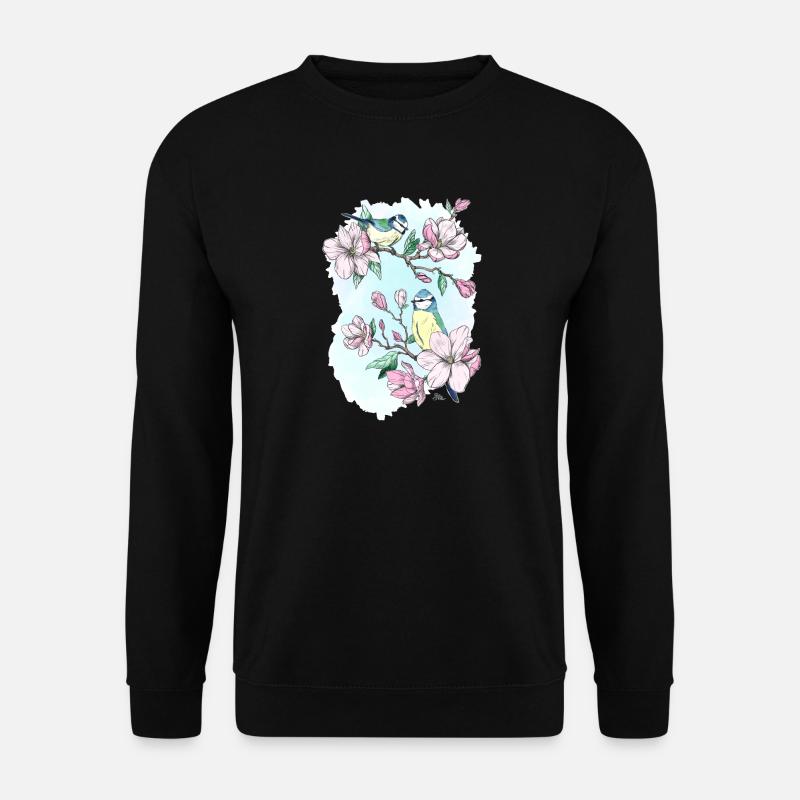 Blue and magnolias - Unisex Sweatshirt - black