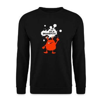 Monster Ungeheuer Zombie Comic cool lustige Quotes - Unisex Pullover - Schwarz - Vorne - Alina (178cm) & Michal (187cm)