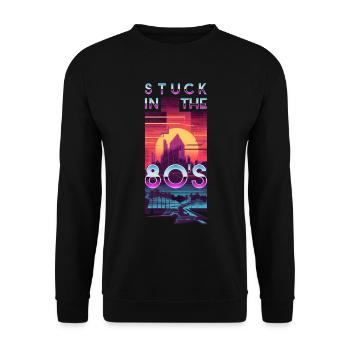Retro Synthwave Sunset - Unisex Sweatshirt - black - Front - Alina (178cm) & Michal (187cm)