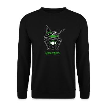 Cauldron Witch Green Witch Cauldron - Unisex Sweatshirt - black - Front - Alina (178cm) & Michal (187cm)