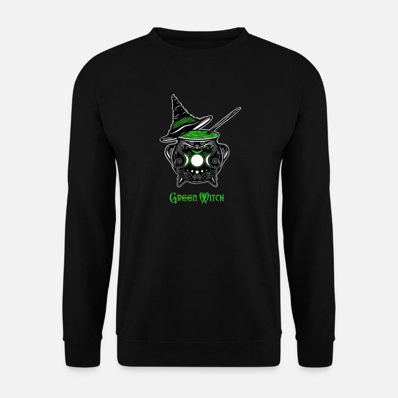 Kedel hekse grøn heksekedel - Unisex sweater - sort