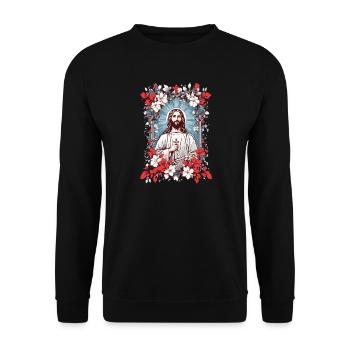 Jesus Christus - Unisex Pullover - Schwarz - Vorne - Alina (178cm) & Michal (187cm)