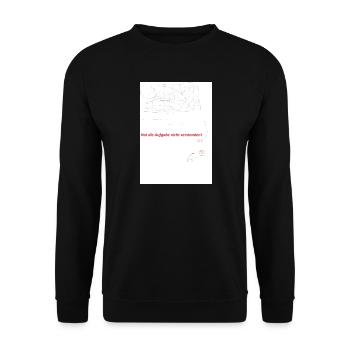 Aufgabenverwirrte Skizzen mit rotem Hinweis - Unisex Pullover - Schwarz - Vorne - Alina (178cm) & Michal (187cm)