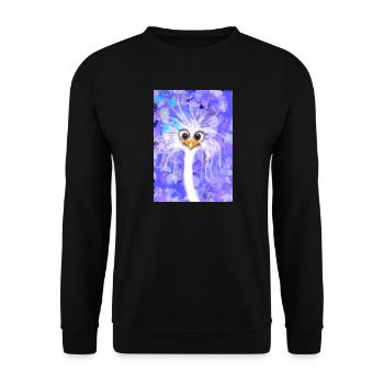 Fabelhafter flauschiger Strauß - Unisex Pullover - Schwarz - Vorne - Alina (178cm) & Michal (187cm)