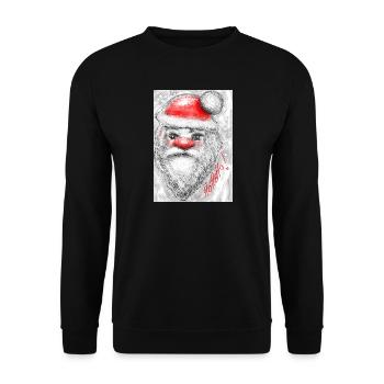 Lustiger Weihnachtsmann mit roter Nase - Unisex Pullover - Schwarz - Vorne - Alina (178cm) & Michal (187cm)