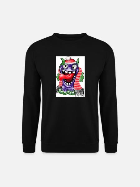 Lustiger Monster im Weihnachtsstil - Unisex Pullover - Schwarz