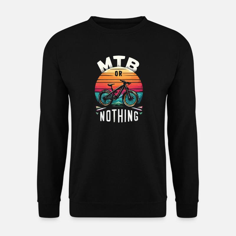 Mountainbike Abenteuer Zitat Design - Unisex Pullover - Schwarz
