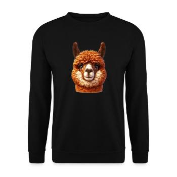 Alpaca - Unisex Sweatshirt - black - Front - Alina (178cm) & Michal (187cm)