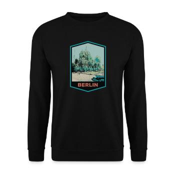 Illustration Dom des Berliner Doms - Unisex Pullover - Schwarz - Vorne - Alina (178cm) & Michal (187cm)