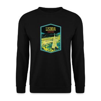 Illustration Commerce Square, Christmas in Lisbon - Unisex Sweatshirt - black - Front - Alina (178cm) & Michal (187cm)