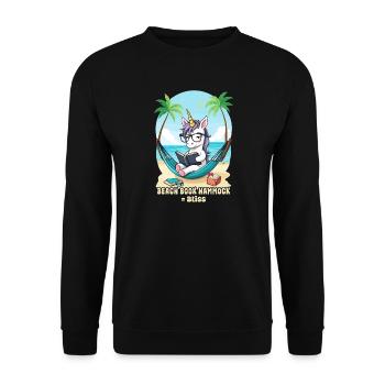 Unicorn with book - Unisex Sweatshirt - black - Front - Alina (178cm) & Michal (187cm)