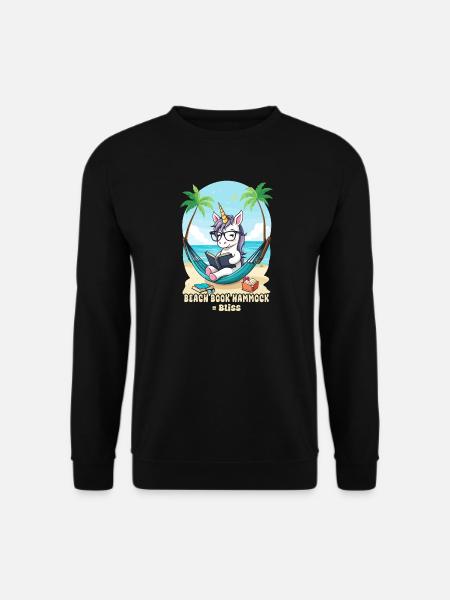 Einhorn mit Buch - Unisex Pullover - Schwarz